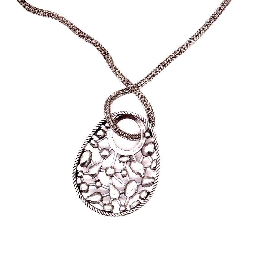 Brighton One Love Multi-Color Crystal Teardrop Pendant Mesh Necklace 18-20in - Picture 7 of 9